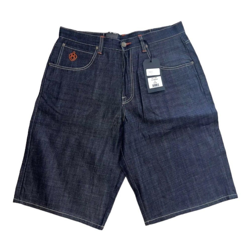 Eight 732 8732 Dark Wash Denim Streetwear Shorts Raw Blue Men's 38